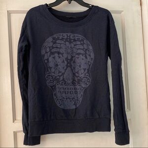 TRULY Madly Deeply lightweight sweater long sleeve shirt sheer skull - Size S